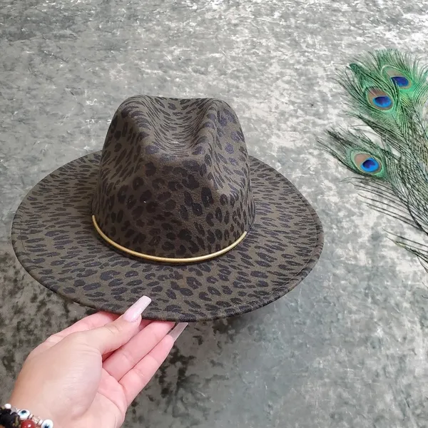 Kendall‎ & Kylie Leopard Green Fedora Hat - Image 2