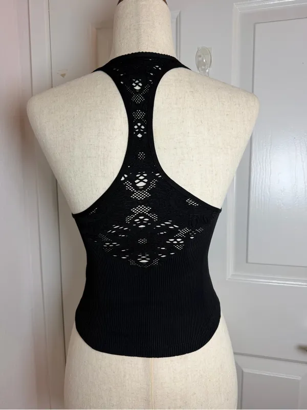 FP Movement features lace-topped camisole‎ black Size Medium - Image 8