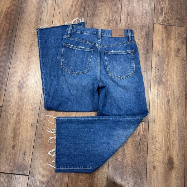 Madewell Wide-Leg Crop Jeans in Marsing Wash: Raw-Hem Edition Womens Sz 26 $128 - Image 5