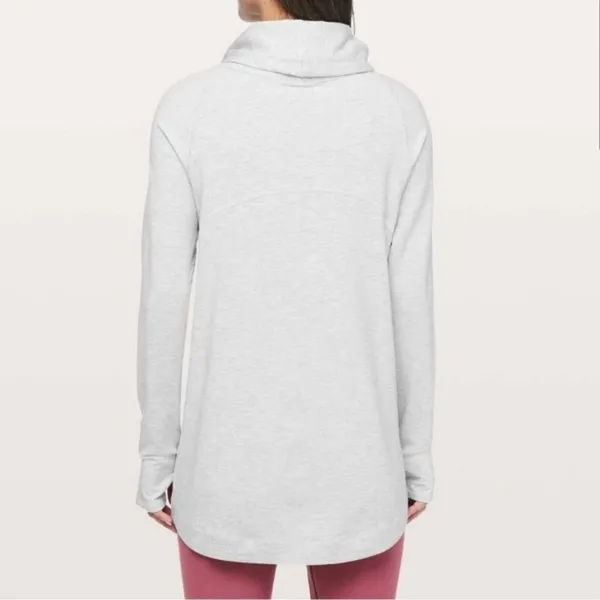Lululemon Women's Coast Easy Wrap Full Zip Heathered‎ Core Ultra Light Grey Sz 8 - Image 2