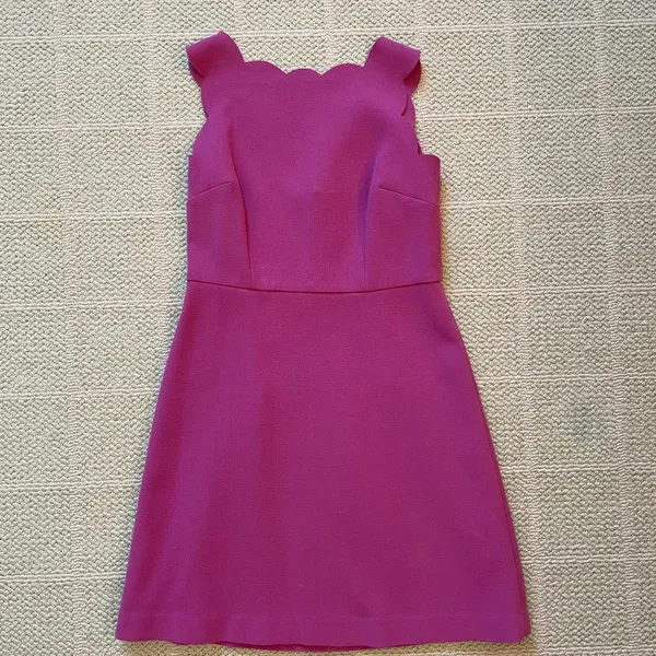 Ann Taylor Loft Pink Scalloped Dress 0P - Image 2