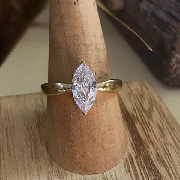 IP Gold Stainless Steel AAA Grade CZ Ring With Ion Plating - Image 2