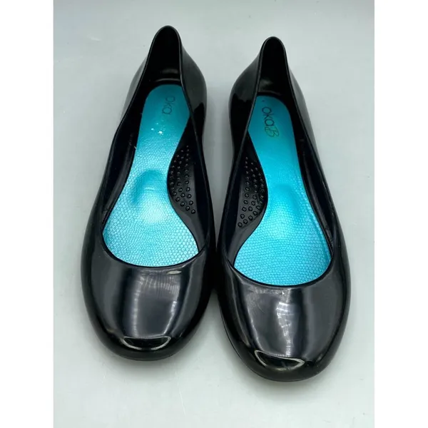 Oka-B Taylor Shiny Ballet Flats Womens US 6 Black Comfort Casual Slip-On Shoes - Image 3