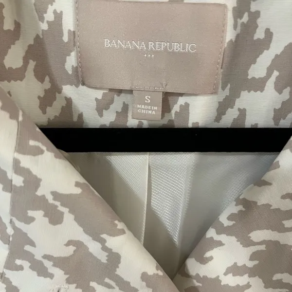 Banana Republic Houndstooth Trench Coat Sz S - Image 8