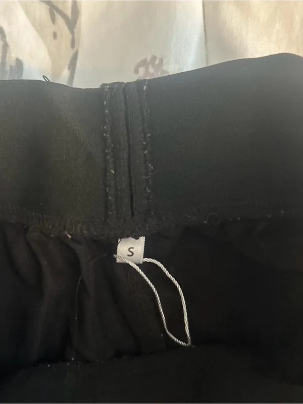 Source Unknown Black Wide Leg Seam-Detail Pants - Image 5