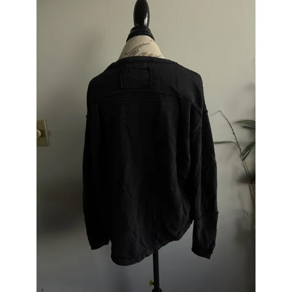 We The Free Black‎ rib Long Sleeve Casual Crew Neck Top Women's XS - Image 2