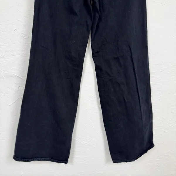 Pacsun Black Distressed Baggy Jeans Womens 25 Button Fly Casual Wide Leg Denim - Image 6