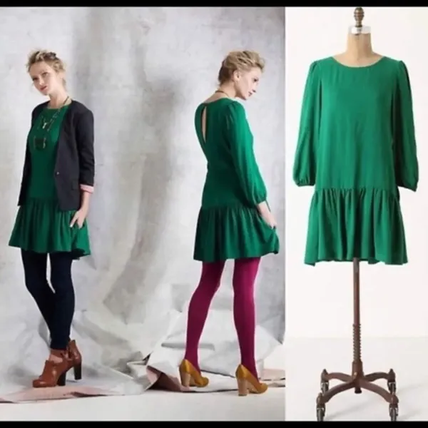 ✨ Anthropologie Meadow Rue Green Dress ✨ - Image 2