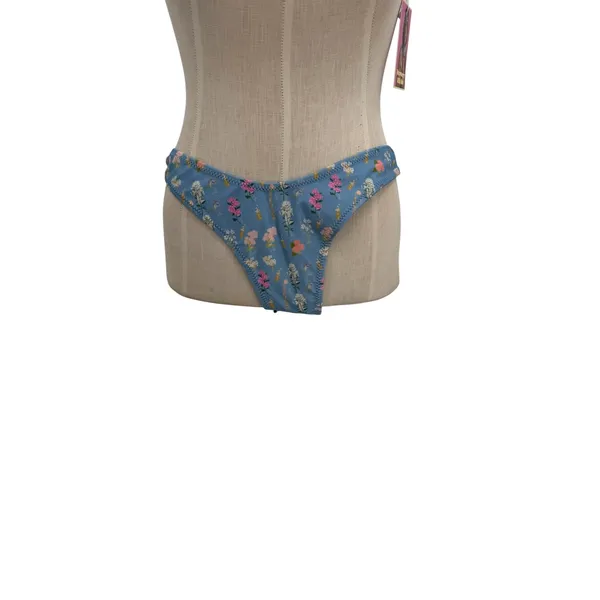 Strawberry Milk Mob Brad's‎ Favorite Floral Bikini Set Blue Ruffle NWT Medium - Image 5