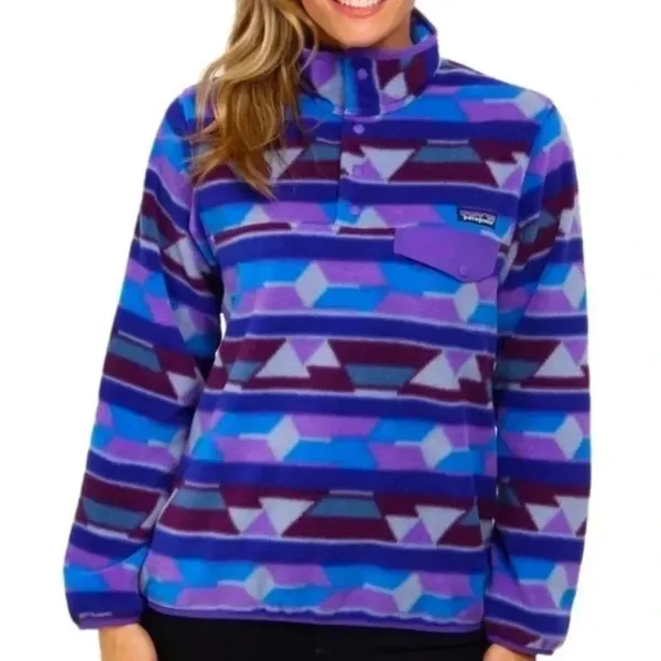 Patagonia Synchilla Guatemalan Tango Blue Purple Aztec Snap-T Pullover Small - Image 8