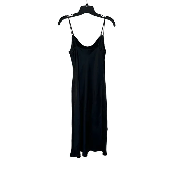Aritzia Babaton Black Satin Slip Dress Textured Minimalist Chic Sz XS‎ - Image 2