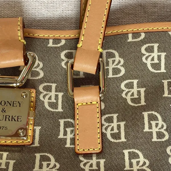 Dooney & Bourke | Vintage Tan and Gray Signature Classic Bucket Bag - Image 13