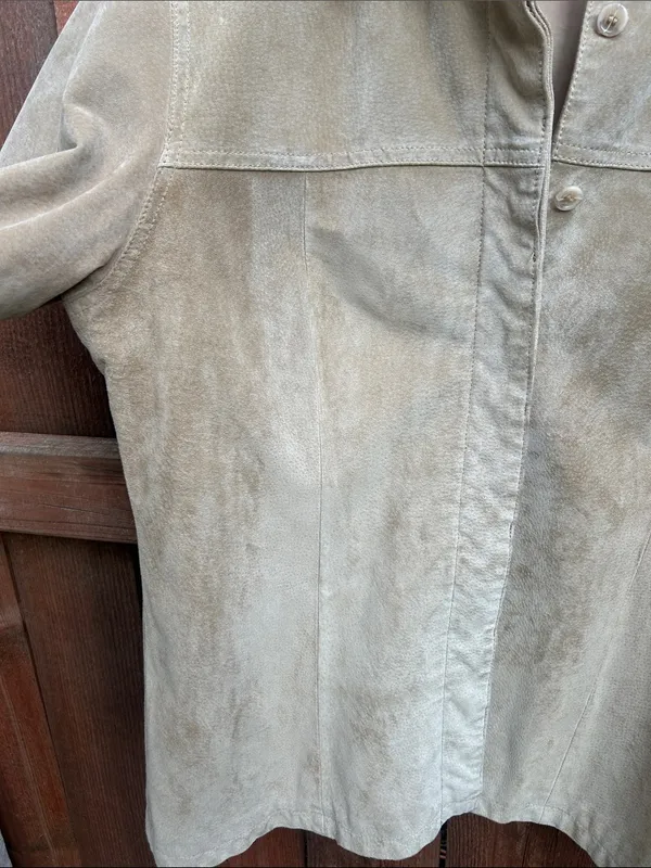 Vintage Live A Little Leather Button Down Jacket Top Size Large - Image 12