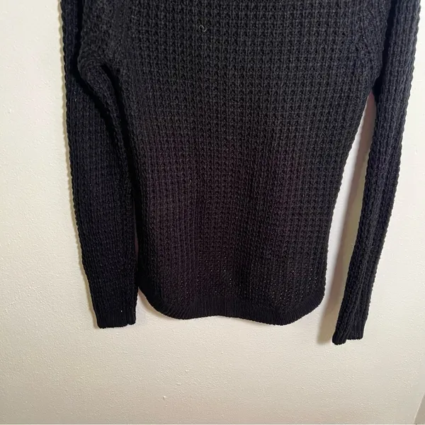 Ambiance Women's Size Medium Crewneck Loose Knit Sweater Black‎ High Low Hem - Image 7