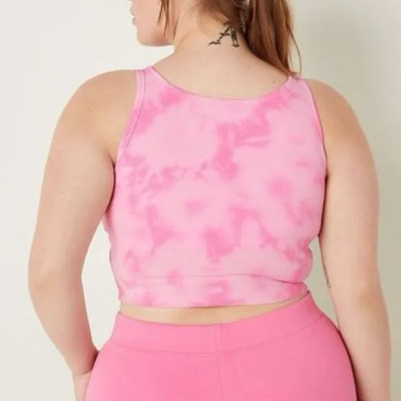 Victoria’s Secret PINK Pink Tie Dye Cropped Tank Top Brami Size Medium - Image 2