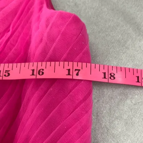 JJs House Hot Pink Formal Ballgown Dress Hi Low Beaded Cap‎ Sleeves Barbie Prom - Image 11