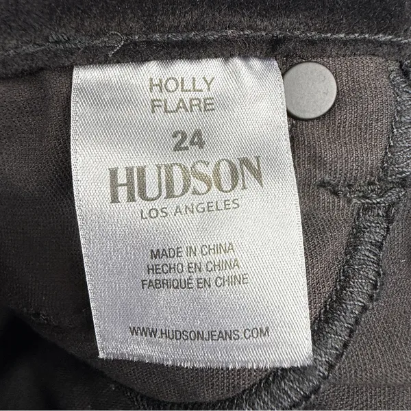 Hudson Jeans NWT Holly Velvet High Rise Crop Flare Jeans Black Ombre Womens 24 - Image 5
