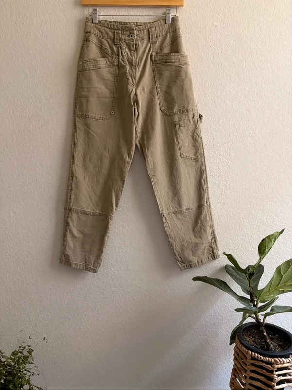 maeve anthropologie Turner Utility Carpenter pants Size 26 Cream Color - Image 5