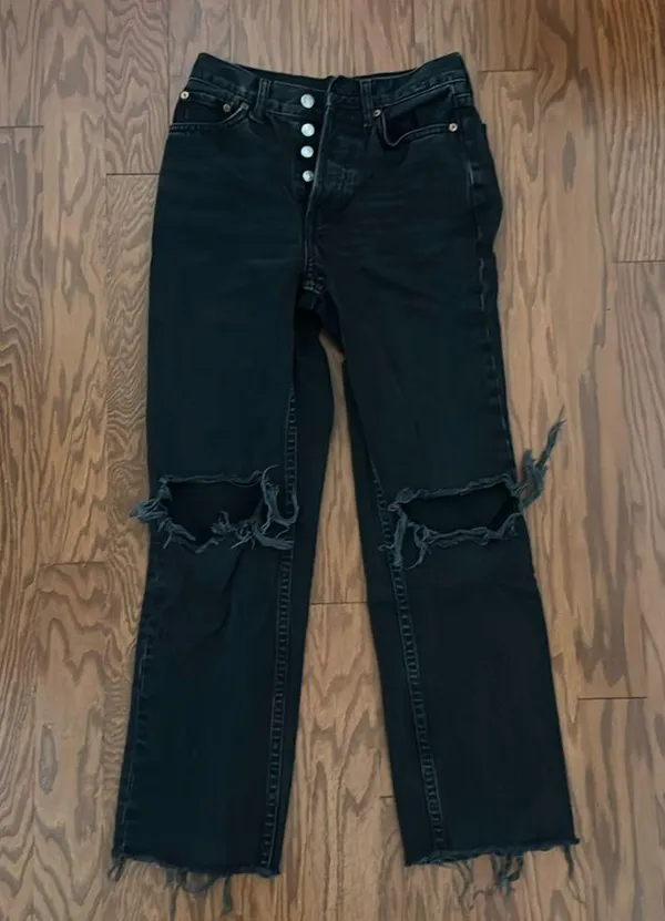 Topshop ankle straight black jeans W24 / L28 - Image 2