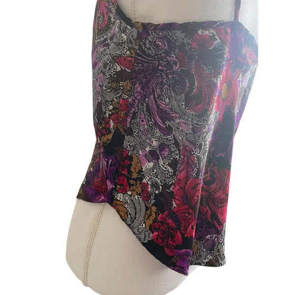 VTG California‎ Dynasty Womens Boho Whimsigoth Cami Tank M Purple Floral Paisley - Image 5