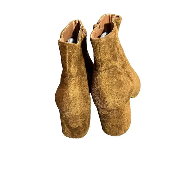 Top Moda‎ Women's Ankle Booties Brown Round Toe Block Heel Side Zip Size 7 - Image 6