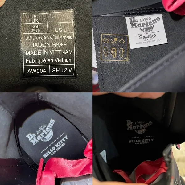 Dr.‎ Martens Jadon Hello Kitty Friends Leather Platform Boots Black US 7 NIB - Image 6