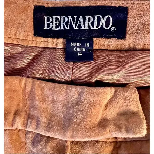 BERNARDO Genuine Leather Suede Lined Pants Slacks Size 14 - Image 3