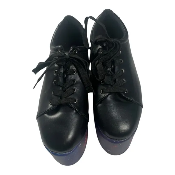 Hot Topic women's 9 platform galaxy Black Casual Sneakers - Image 4