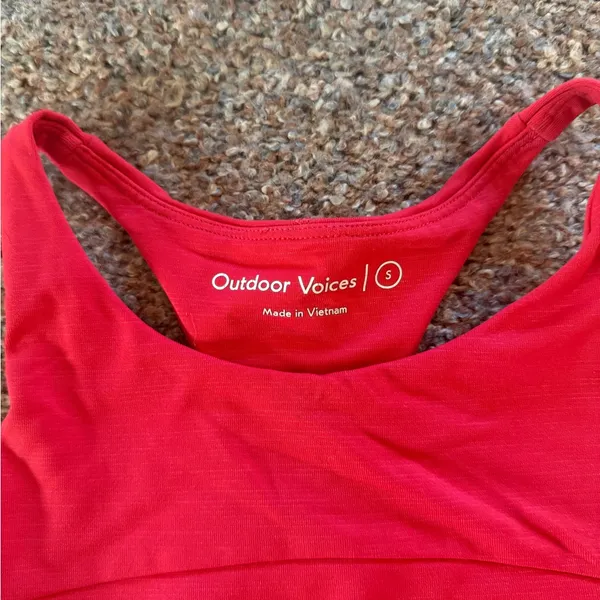 Outdoor Voices Tech Sweat Red Sports Bra - Image 3