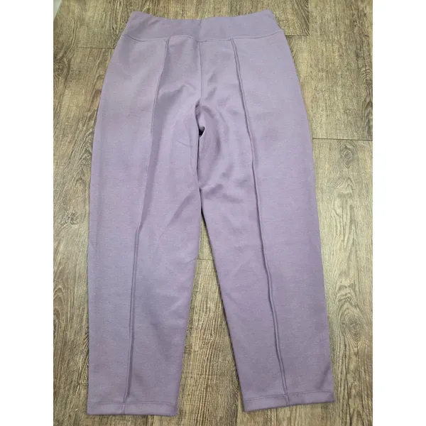 Kinesis Pull-On Pleated Cropped Scuba Pants Purple Lilac Size Medium - Image 5