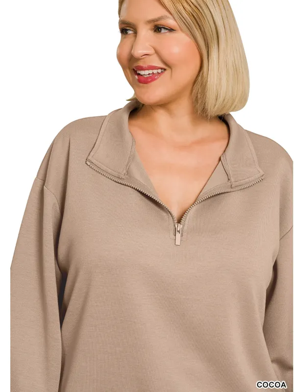 New!Plus Size Cocoa Plus scuba half zip pullover sweatshirt Size 3X - Image 4
