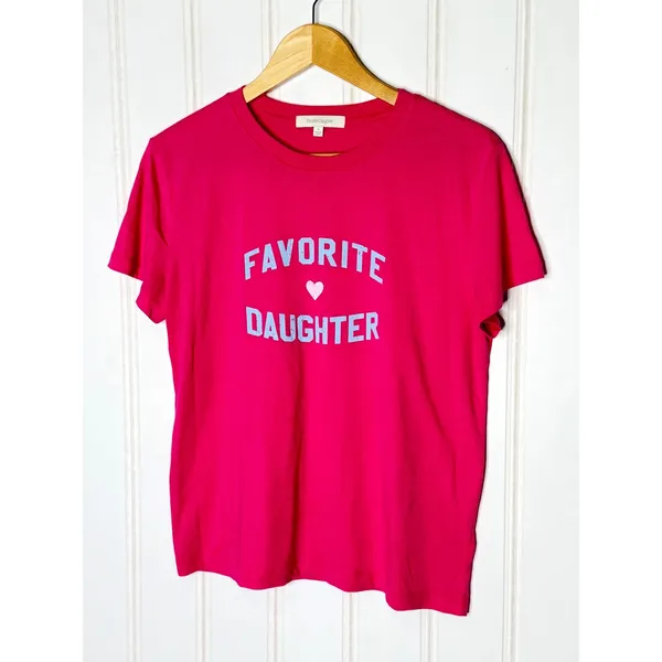 Favorite Daughter Womens Pink Graphic Tee Short Sleeve Crew Neck T-Shirt Medium - Image 3