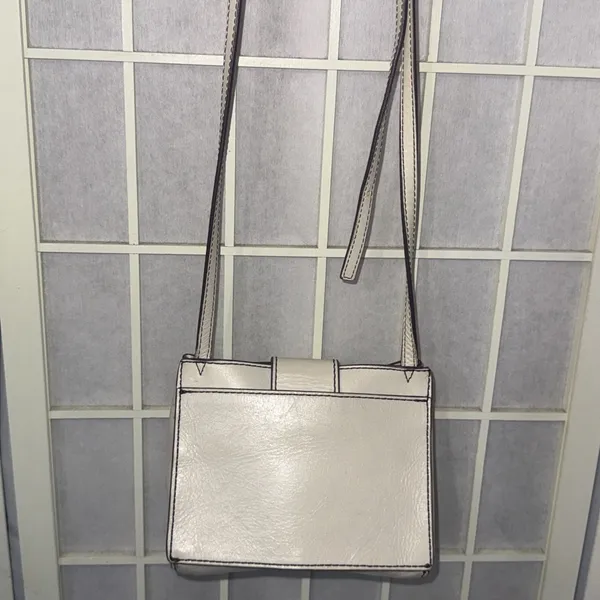HOBO Mini Elan White Leather Small Minimalist Boho Western Crossbody Bag Purse - Image 2