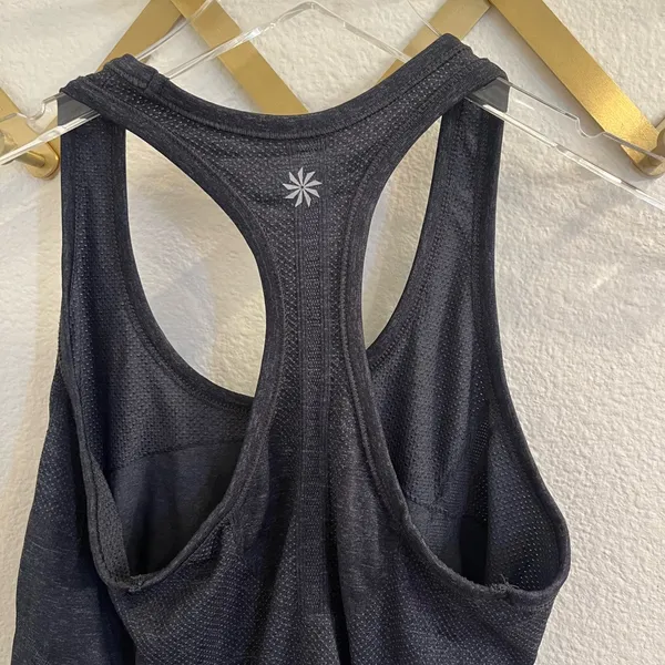 Athleta Fast Track Ruched Tank Top Racerback Dark Grey Running XS - Image 5