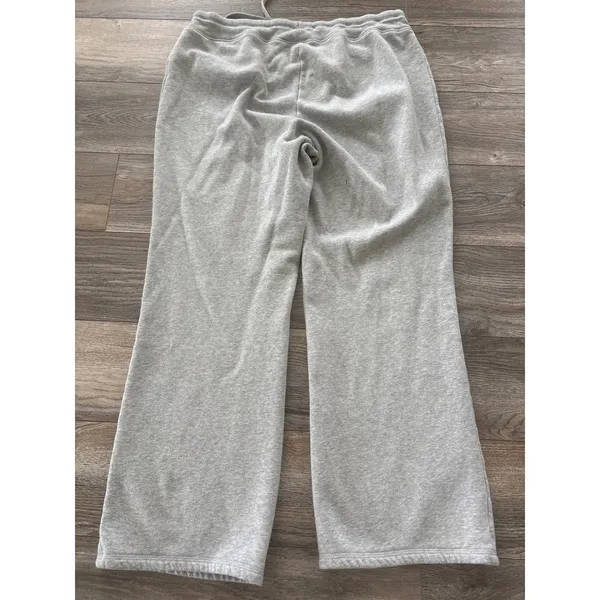 Vintage GAP Womens Large Gray Fleece Wide Leg Sweatpants Drawstring Logo - Image 7