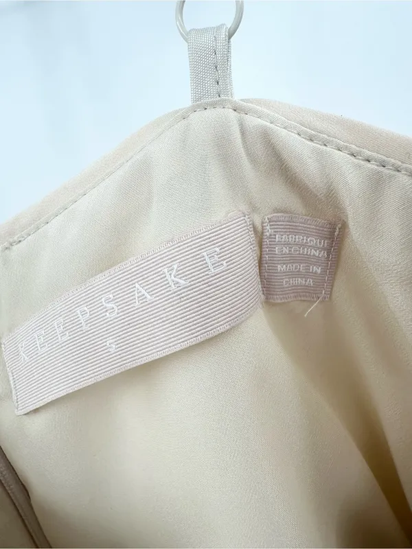 Keepsake The Label Coming Home Tie Front Cutout Romper Cream/Sand‎ Size Small - Image 3