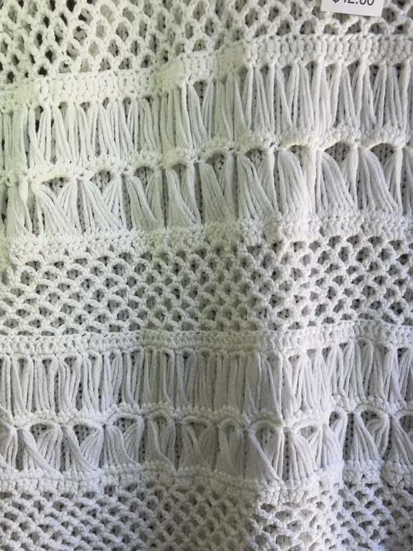 Dressbarn white Crochet Open Weave Short Sleeve Sweater Top XL New - Image 6
