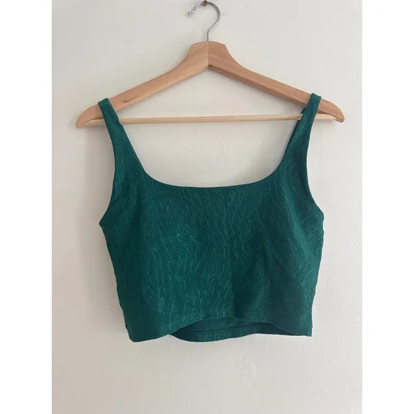 BANDIER Jacquard Green Tempo Crop Bra Size Small - Image 7
