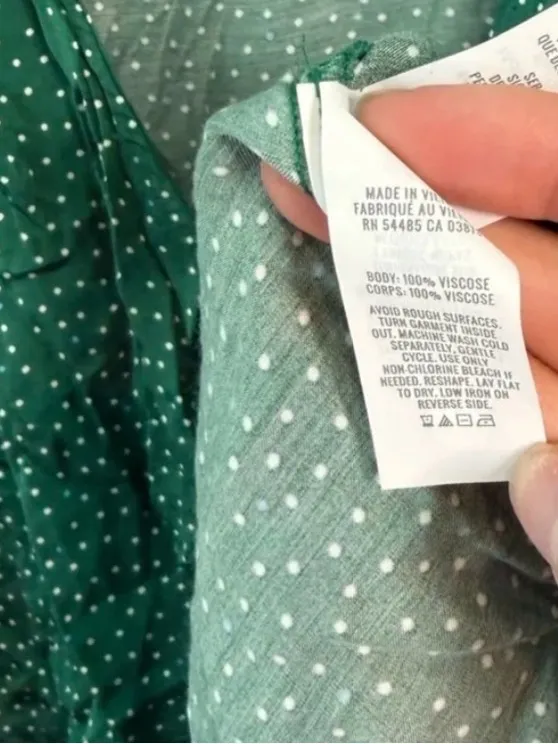 Aerie Emerald Green Polka Dot Satin Tie-Front Blouse Short Sleeve Medium - Image 9