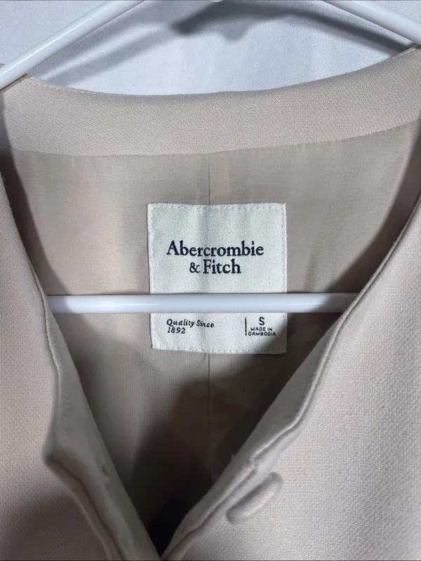 Abercrombie & Fitch Womens Mara Button Front Vest Mini Dress Cream Small - Image 3