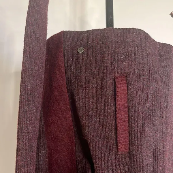 prAna Hartlie wool blend pullover half zip jacket mulled wine M - Image 4