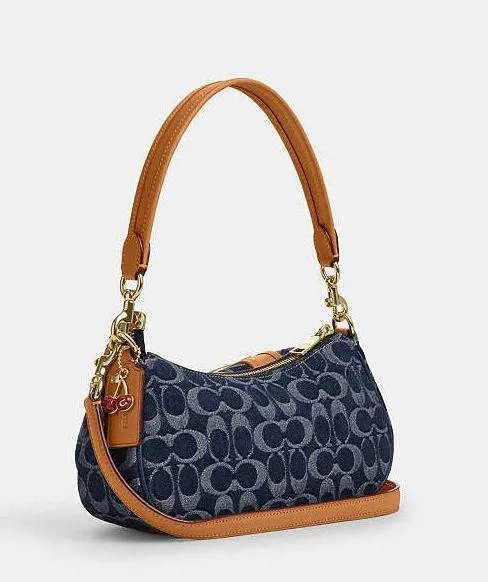 Coach New Ashton Bag In Signature Denim cy700 with cherry charm - Image 14