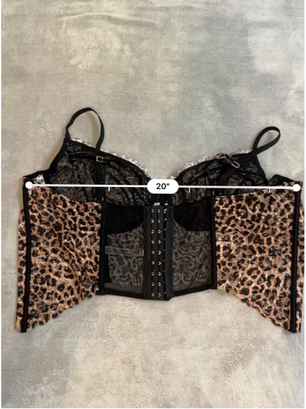 Anthropologie Leopard Print Lace Corset Bra 3X - Image 10