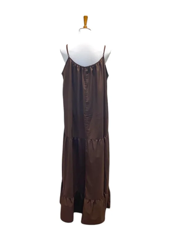 Vonda Prairie Maxi Dress Chocolate Brown Size 4XL Boho Coastal Vacation Summer - Image 11
