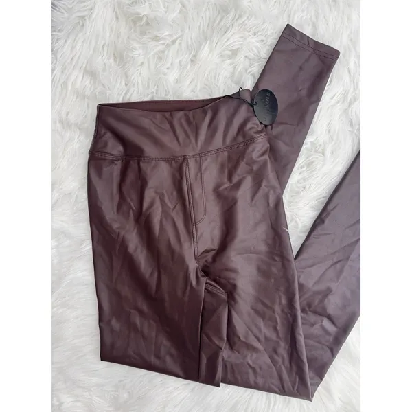 OFFLINE by Aerie Faux Leather High Waisted Leggings Chocolate Brown Size XS - Image 4