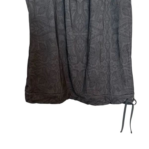 Athleta Black Periwinkle Floral Print Sleeveless Scoop Neck Racerback Tank Top S - Image 3