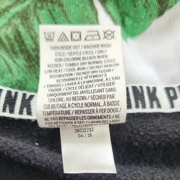 PINK Victoria’s Secret Quarter-Zip Sweatshirt Black White Medium - Image 4