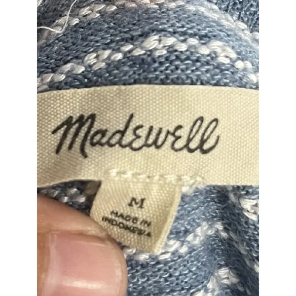 Madewell Jacquard Puff Sleeve Mockneck Top SZ M Texture Knit Vintage Inspired - Image 3