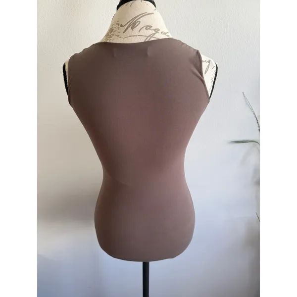 D.Exterior Made in Italy Nylon Blend Tank Top Sleeveless Casual Brown‎ S - Image 3