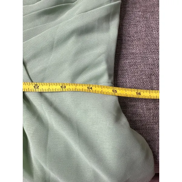 Formal Dress Womens 12 Sage Green Chiffon Lace Up Corset Back Layered Maxi Gown - Image 12